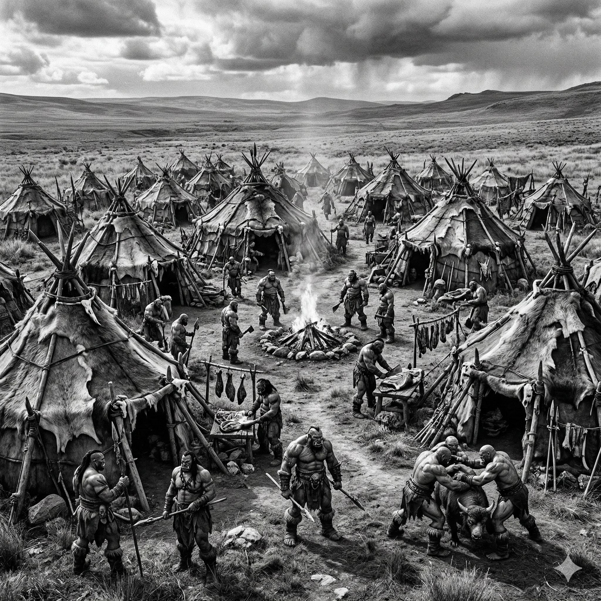 Illustration village orque TRAME